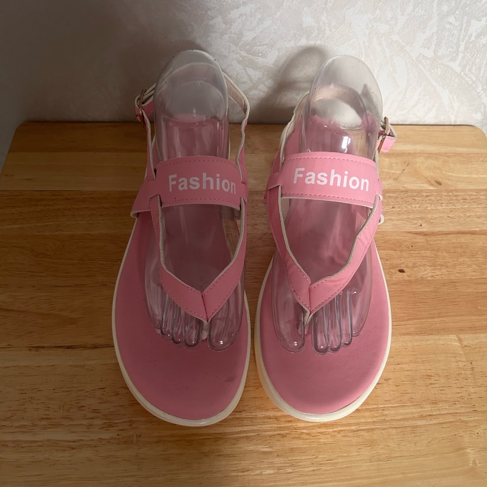 Pink & white Women's Sandals